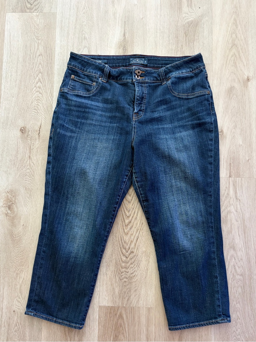Lucky Brand Emma Crop Women Jean Size 16W Blue Denim Stretch